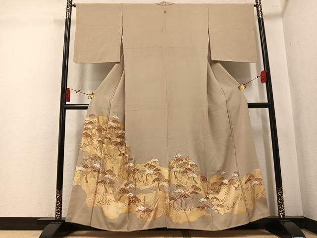 平和屋着物●豪華色留袖　駒刺繍　浜松文　金彩　正絹　逸品　AABL0643ph 7,488円