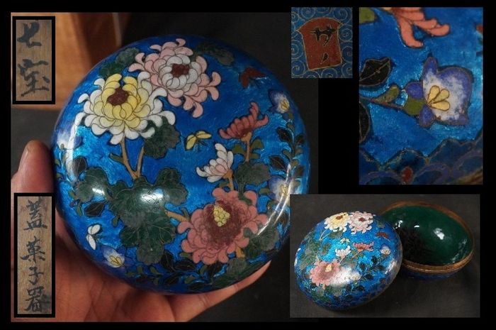 七宝焼き　やんぽー　ヤンポー　菓子器　蓋物　明治工芸　京都製　香合　茶入　