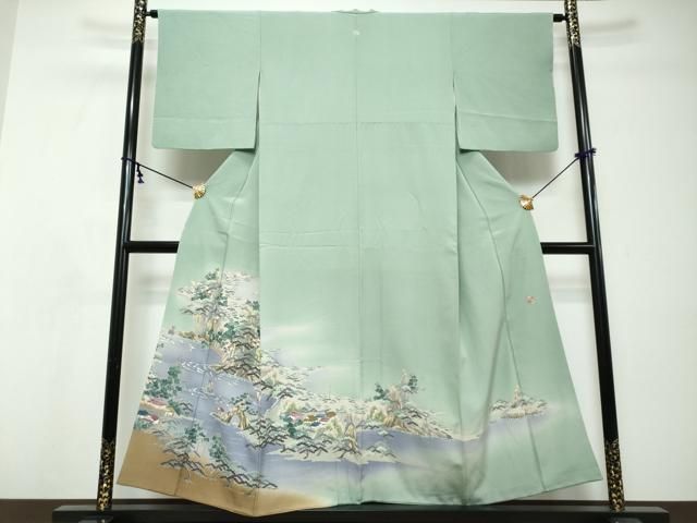 平和屋着物●本加賀友禅作家　吉村伊佐子　色留袖　浜松風景文　暈し染め　正絹　逸品　DABI9109ud
