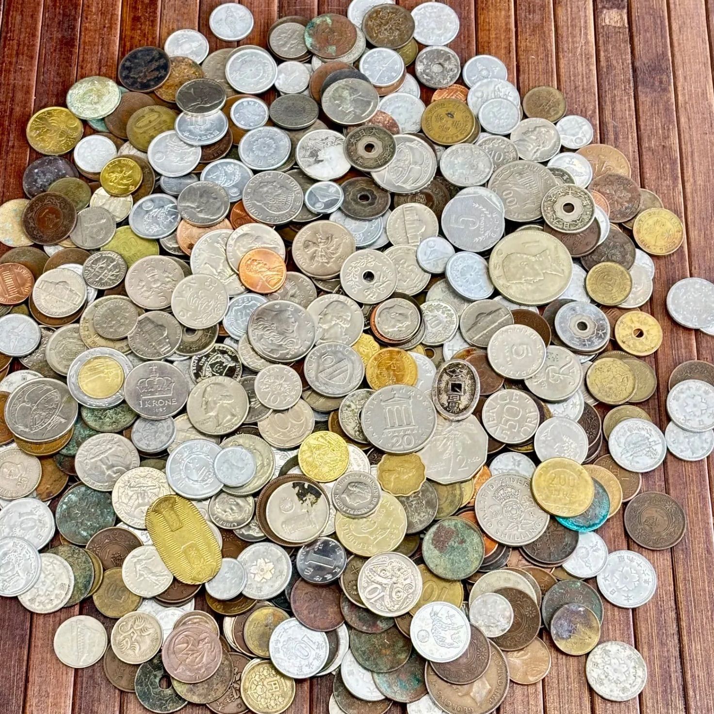 約2kg大量】日本・世界の硬貨まとめ売り 外国コイン 古銭 旧貨幣 海外