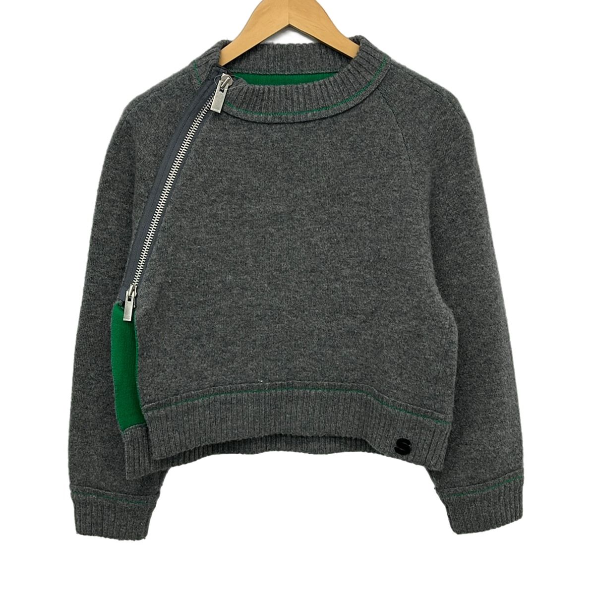 Sacai(サカイ) 長袖セーター サイズ1 S レディース - SCW-248 グレー ジップアップ