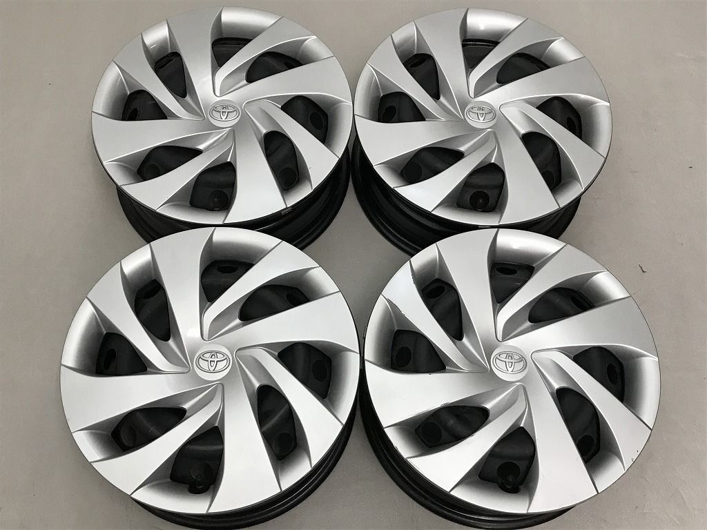 ◎TOYOTA ヤリス純正スチール 14inc 5.5J +40 100/4H 美品キャップ付 即納 個人宅OK 4本 検) アクア ヴィッツ パッソ ポルテ 80系シエンタ