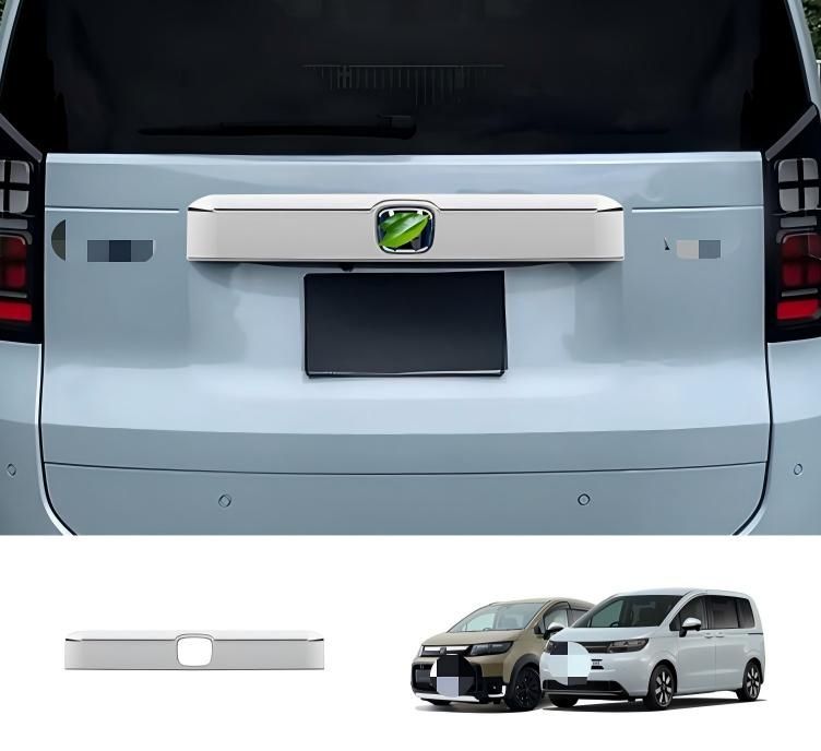 ホンダ Honda FREED フリード AIR／CROSSTAR 2024年 リアゲートガーニッシュ ナンバープレート上部 1点 ABS製 メッキシルバー／グロスブラック 貼り付け式 傷防止 擦れ防止 外装ドレスアップ