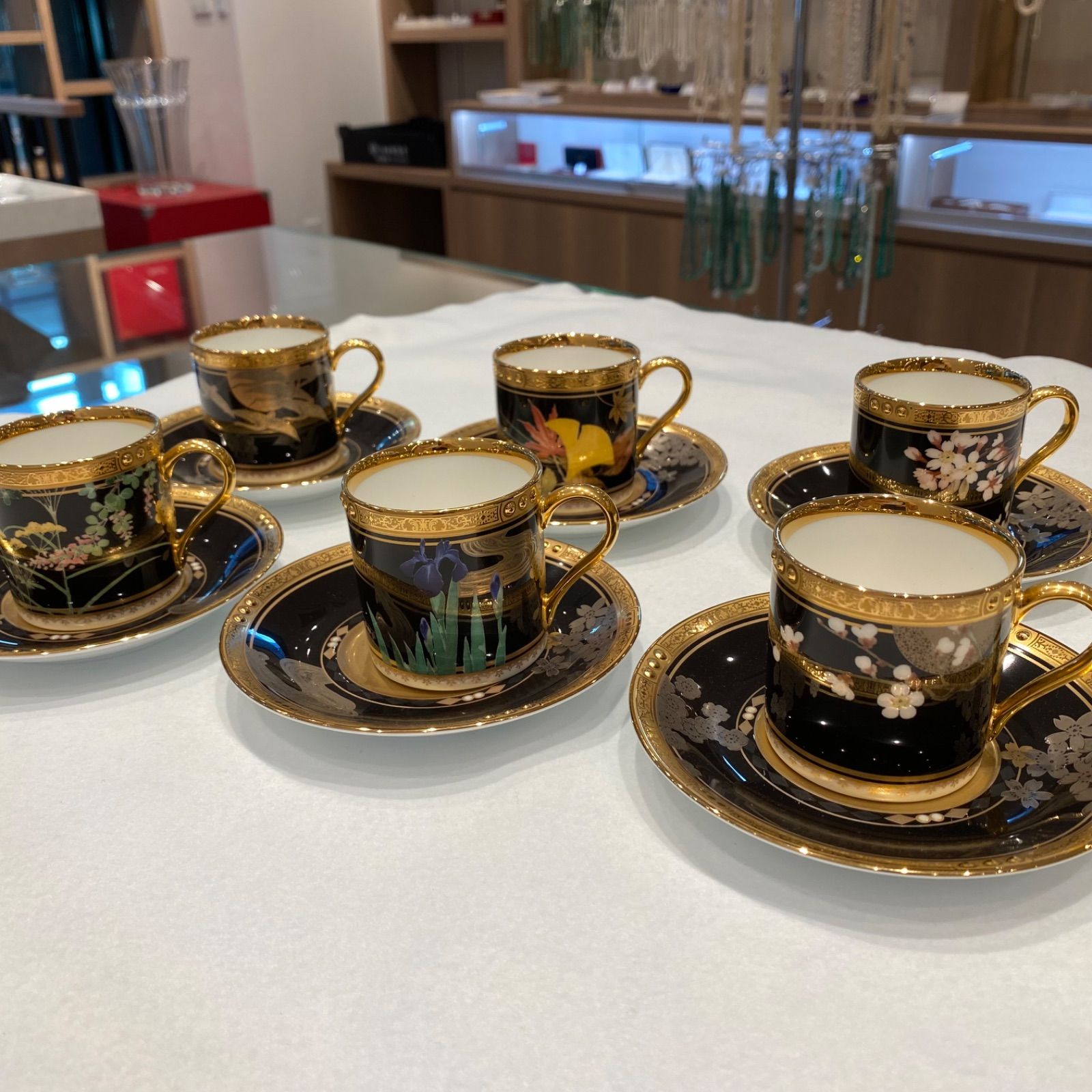 Noritake 四季彩舞曲　デミタスカップ&ソーサーセット　トエル　新C8-0811☆