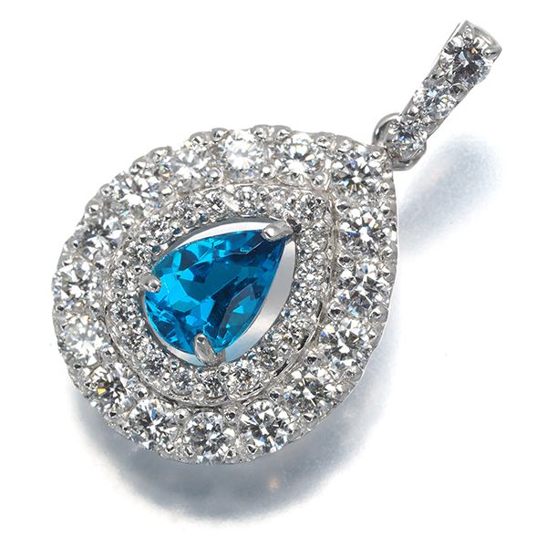 アパタイト 0.46ct ダイヤ ダイヤモンド 0.61ct ペアシェイプ ティアドロップ ペンダントトップ Pt950 鑑 #198382