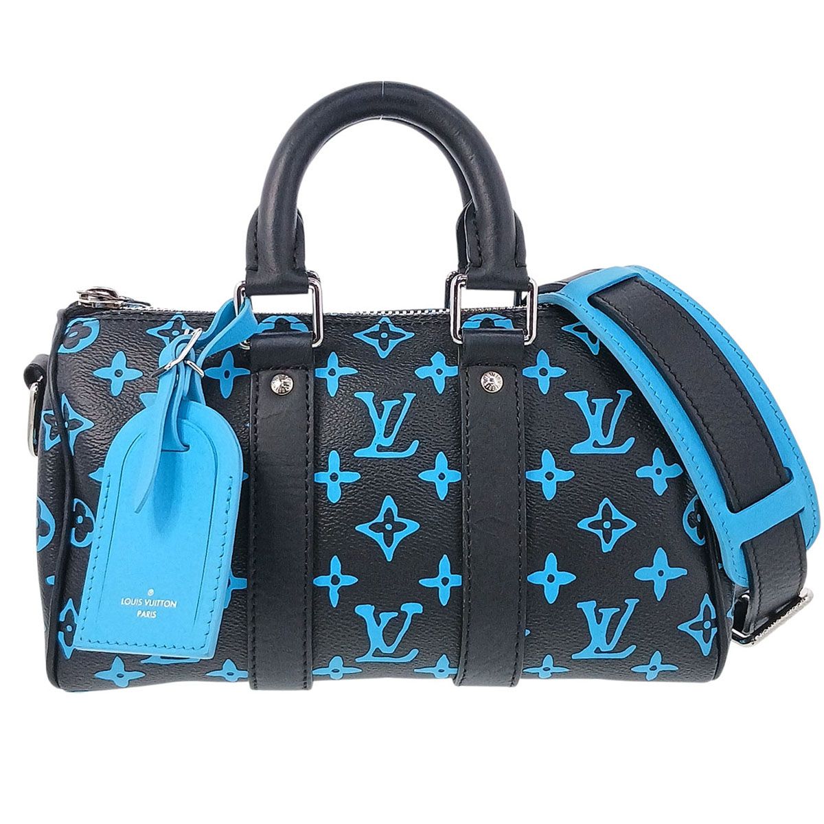 LOUIS VUITTON ルイ・ヴィトン キーポル バンドリエール 25 ボストンバッグ M21938 メンズ モノグラム プレイグラウンド キャンバス ブラック 中古 164,000円
