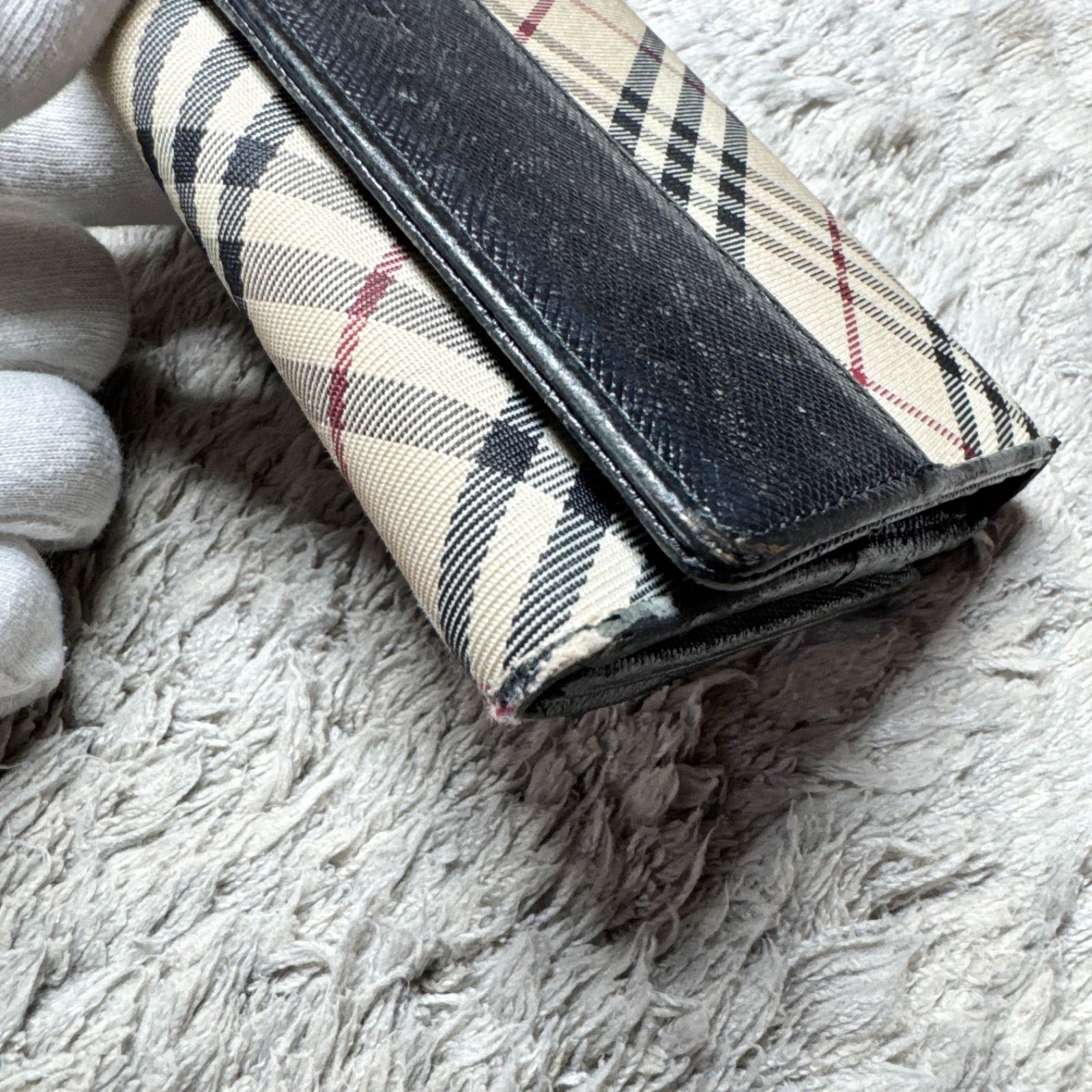 BURBERRY バーバリー 長財布 ロングウォレット がま口 ノバチェック 