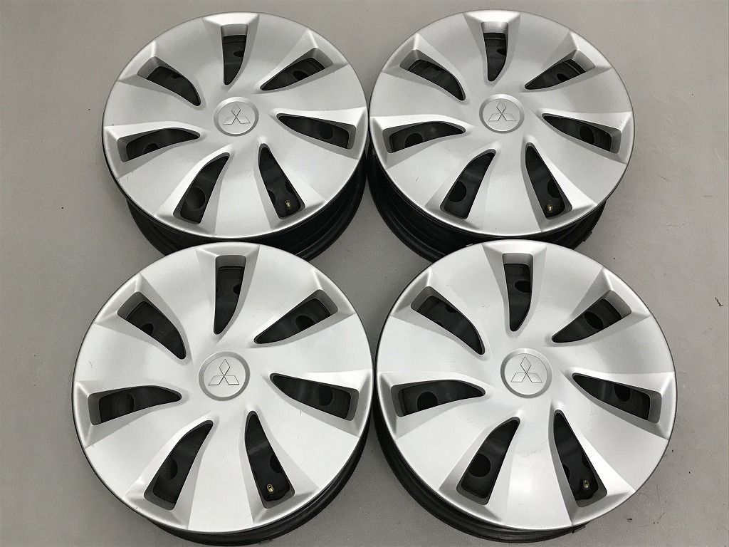 ◎三菱 ek純正スチール 14inc 4.5J +45 100/4H 美品キャップ付 即納 4本 検) ekワゴン ekクロス ekスペース デリカミニ タウンボックス