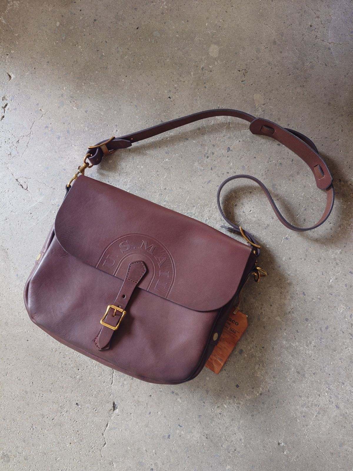 LEATHER POSTMAN SHOULDER BAG -REGULAR (USMAIL) 本革レザーショルダーバッグ　日本製ハンドメイド