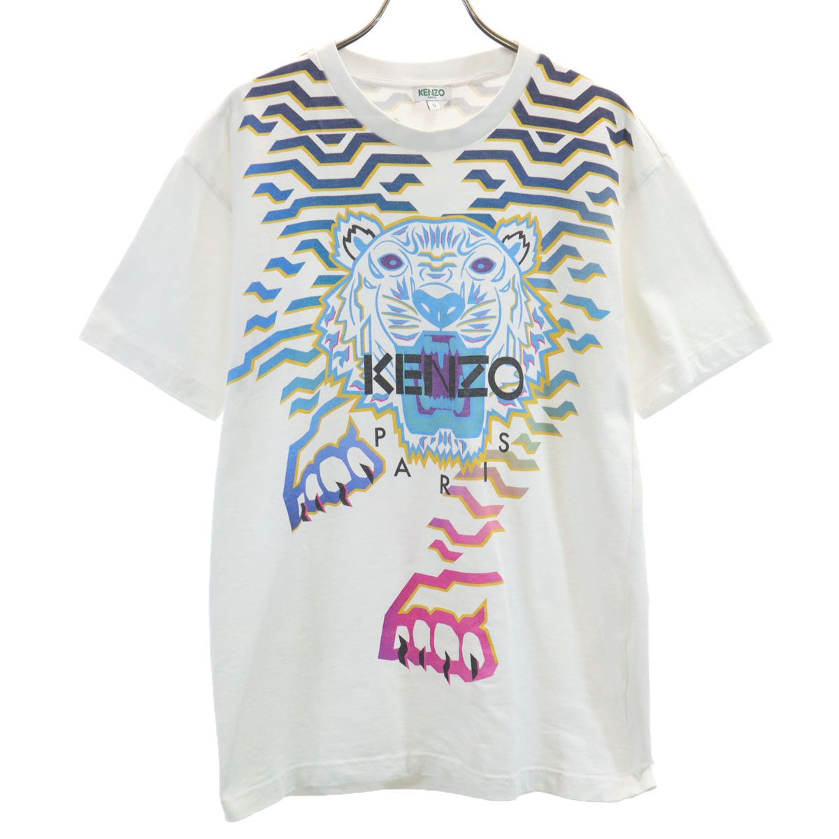 KENZO ケンゾー ポルトガル製 タイガー 半袖 Tシャツ S ホワイト メンズ 古着