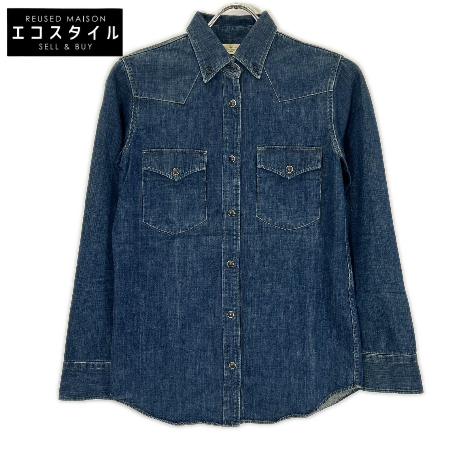 GOLDEN GOOSE　ゴールデングース　G23D021 インディゴ ボタンダウンカラー デニムシャツ　XS 7,732円