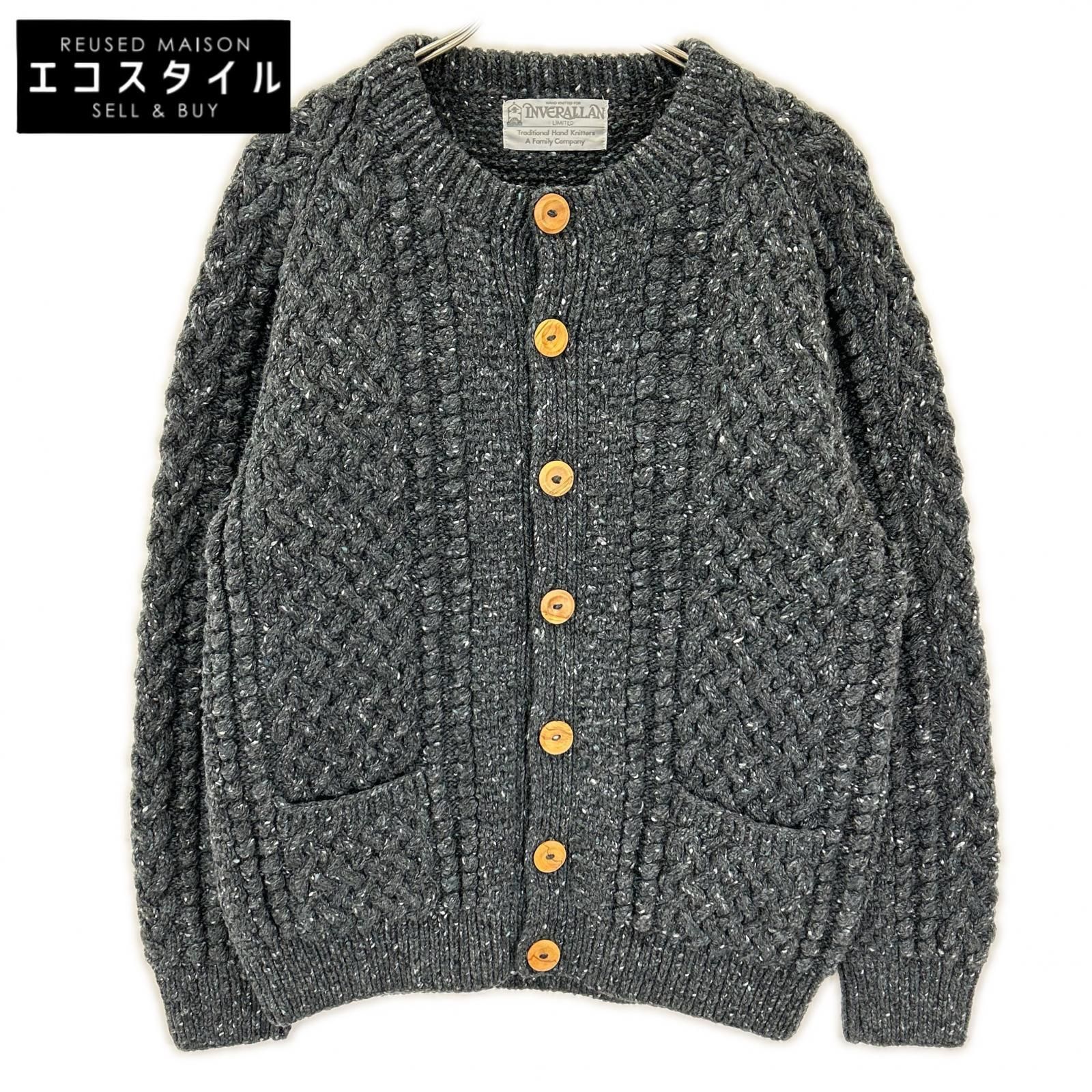 Inverallan　インバーアラン　チャコール ウール 4A GOLFER CARDIGAN