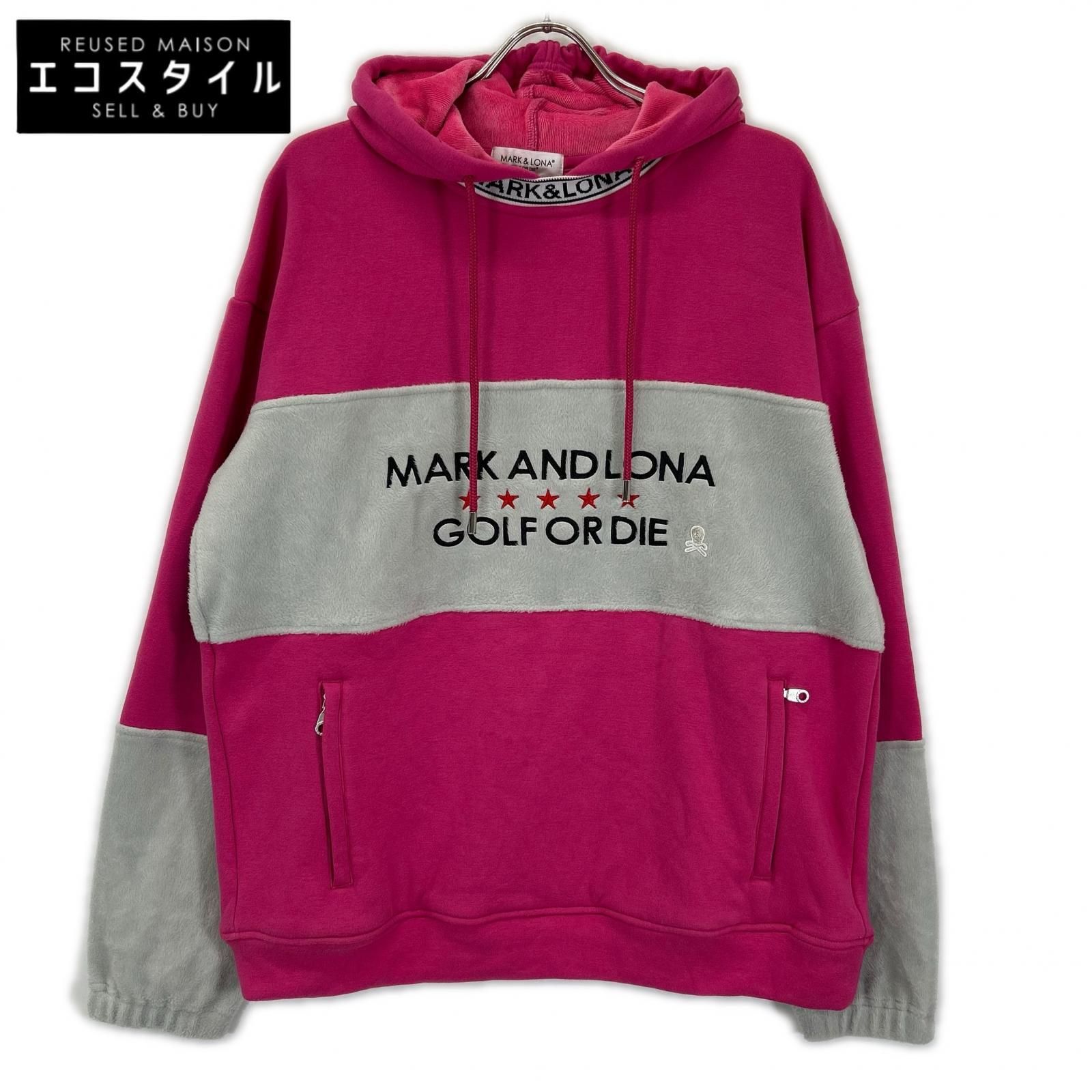 MARK&LONA マークアンドロナ MLM-3C-AC02 ピンク×グレー Altima Fleece Hoodie/アルティマ フリース フーディ 50