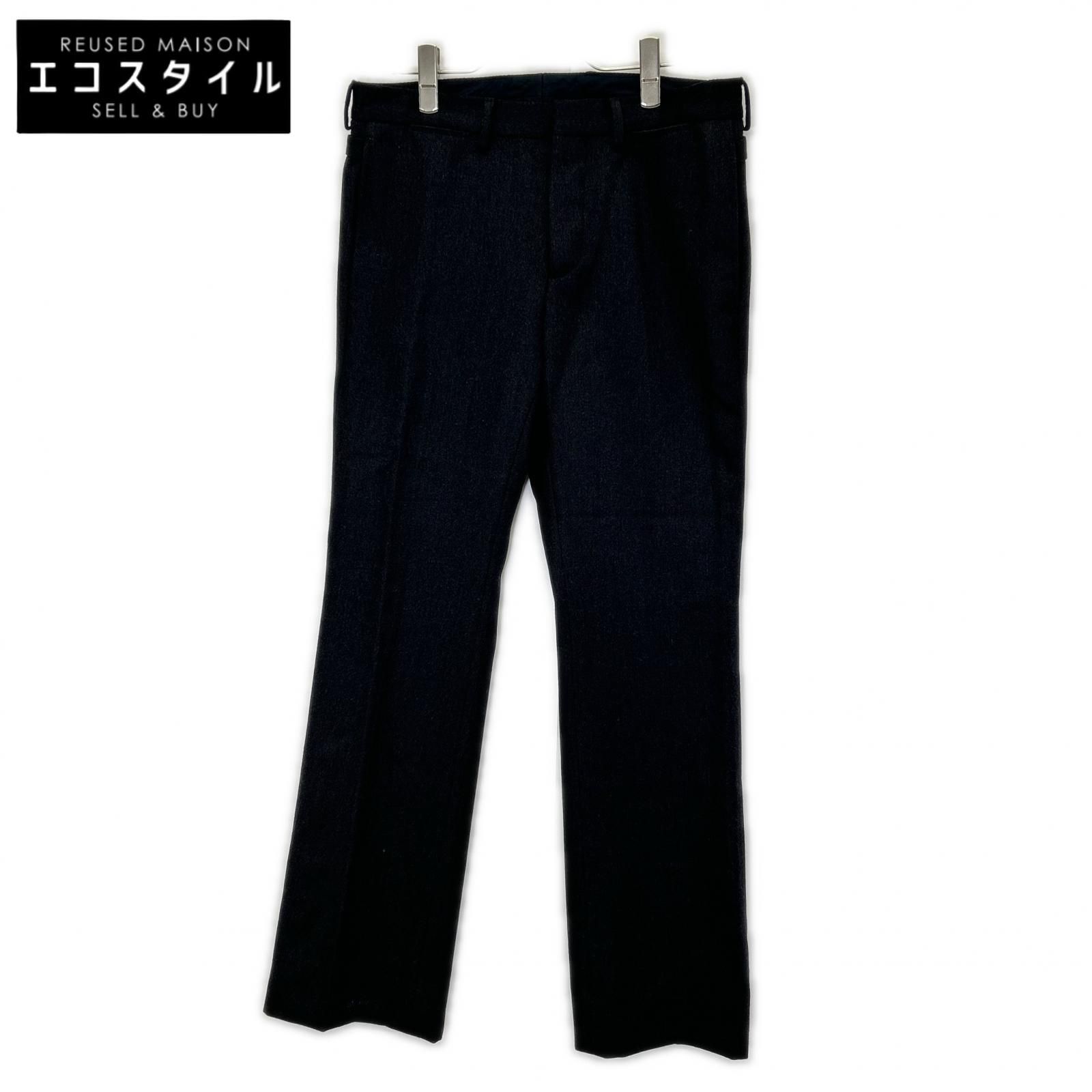 GUCCI　グッチ　268685 ブラック ウール スラックスパンツ　44