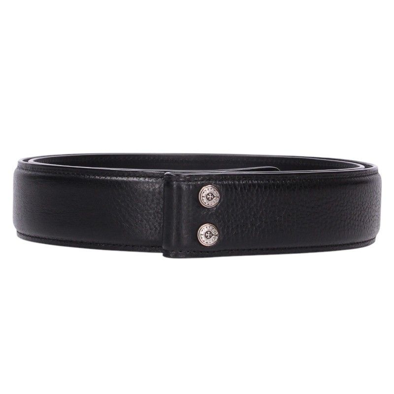 クロムハーツ 1.5 STRAP/1.5inchスクロールレーベルリベッツ レザーベルト メンズ 38