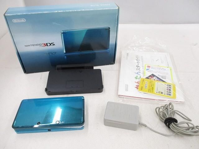 中古品 ゲーム ニンテンドー3DS 本体 CTR-001 アクアブルー 動作品 箱・説付き