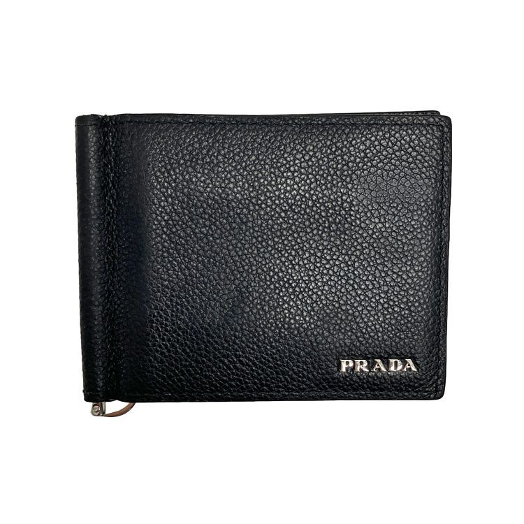 PRADA サフィアーノ マネークリップ付二つ折り財布 カードケース PRADA プラダ マネークリップ サフィアーノ レザー カードケース