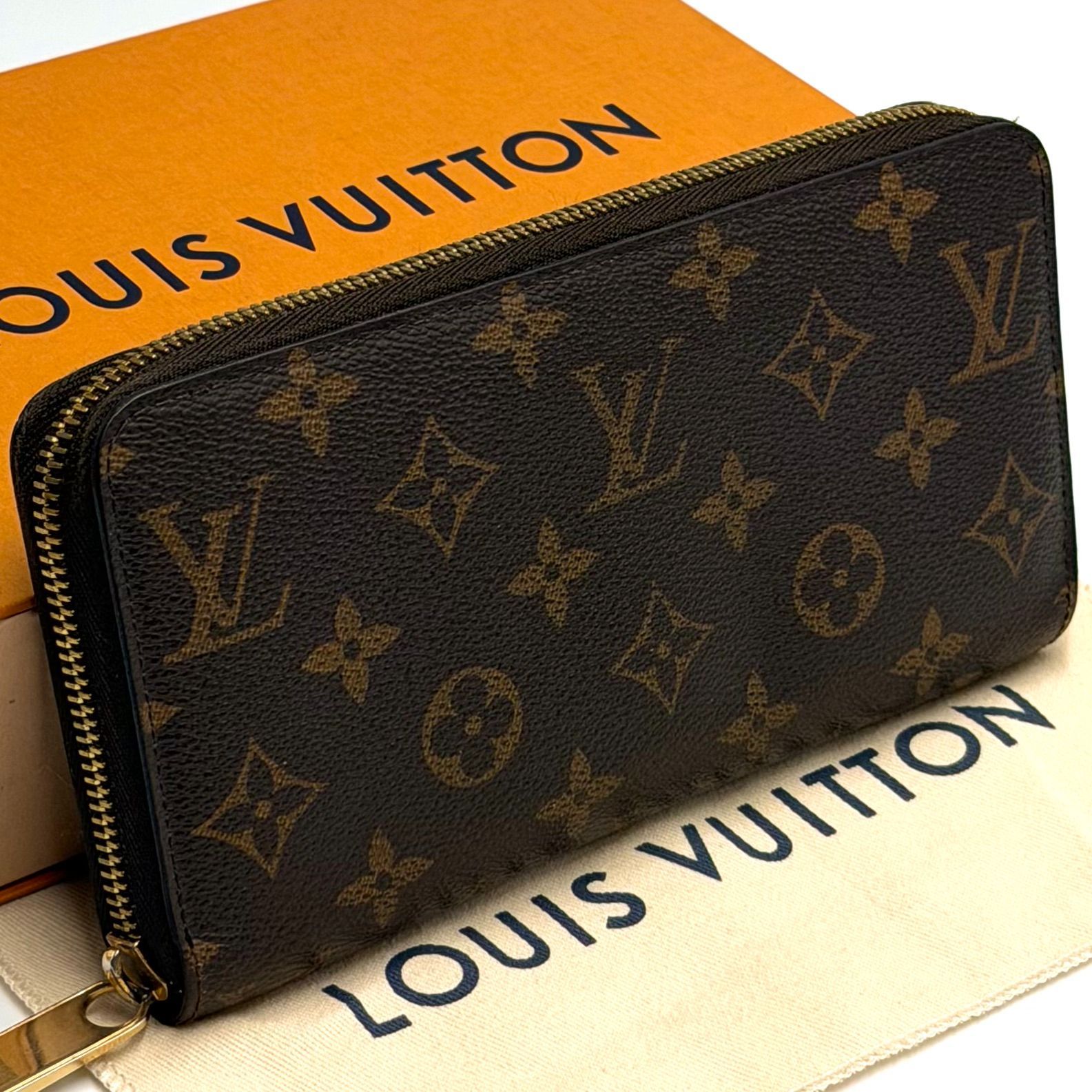 ルイヴィトン LOUIS VUITTON モノグラム ジッピーウォレット 長財布 ラウンドファスナー お札入れ 男女兼用 ブラウン 茶色 レザー