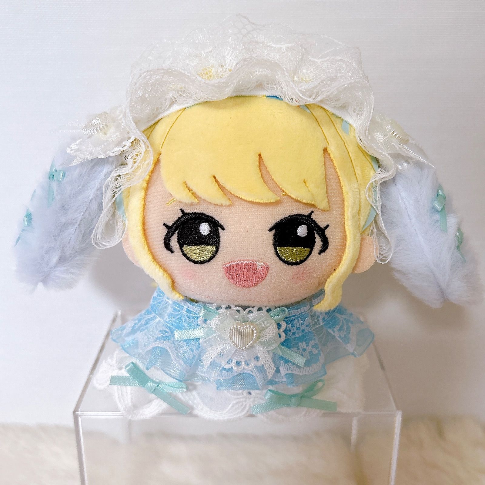 ぬい服 ヘッドドレス 水色うさぎちゃん ちびぐるみ 10cm 11cm - メルカリ