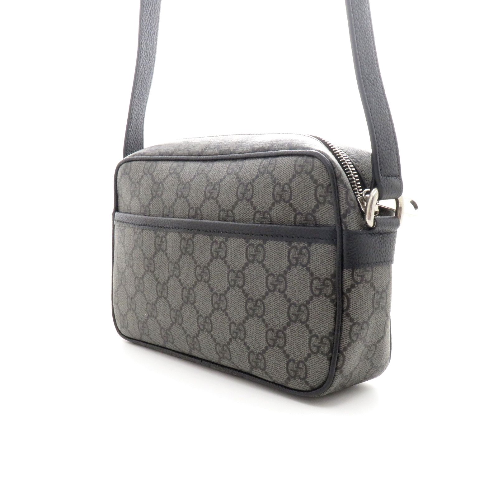 GUCCI グッチ GGスプリーム ショルダーバッグ グレー/ブラック PVC 