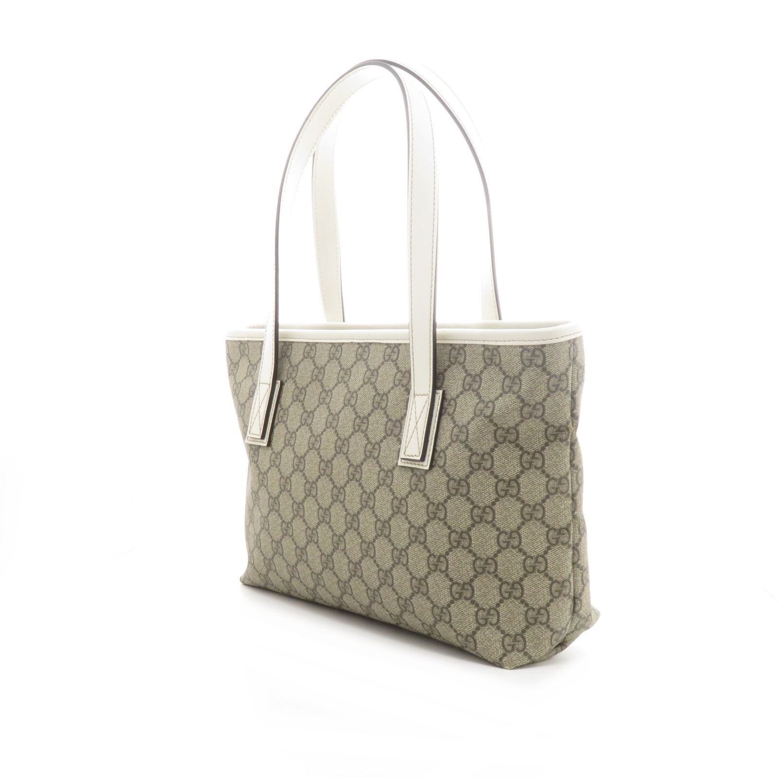 GUCCI グッチ GGスプリーム トートバッグ ベージュ/ホワイト 211138