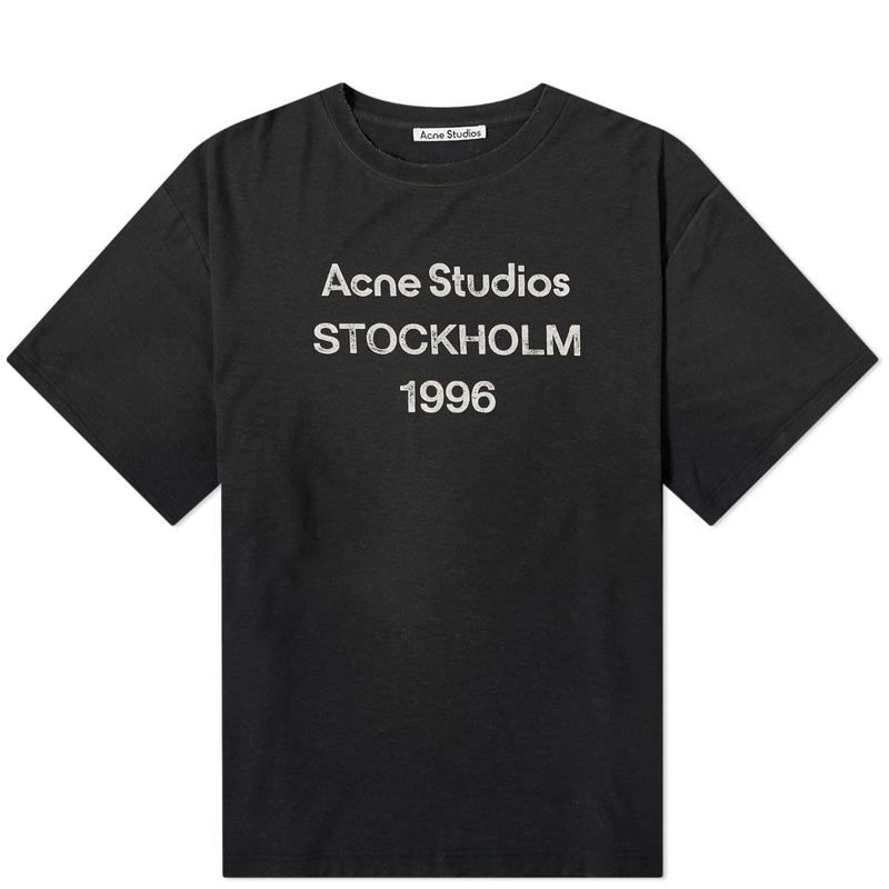 アクネ ストゥディオズ メンズ トップス Tシャツ Acne Studios Exford 1996 Tee Faded Black ブラック