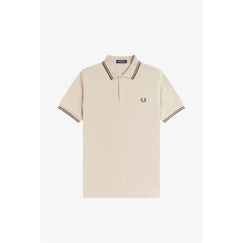 フレッドペリー メンズ トップス Tシャツ ポロシャツ Fred Perry Short Sleeve Twin Tipped Polo Shirt Warm Oat 50A