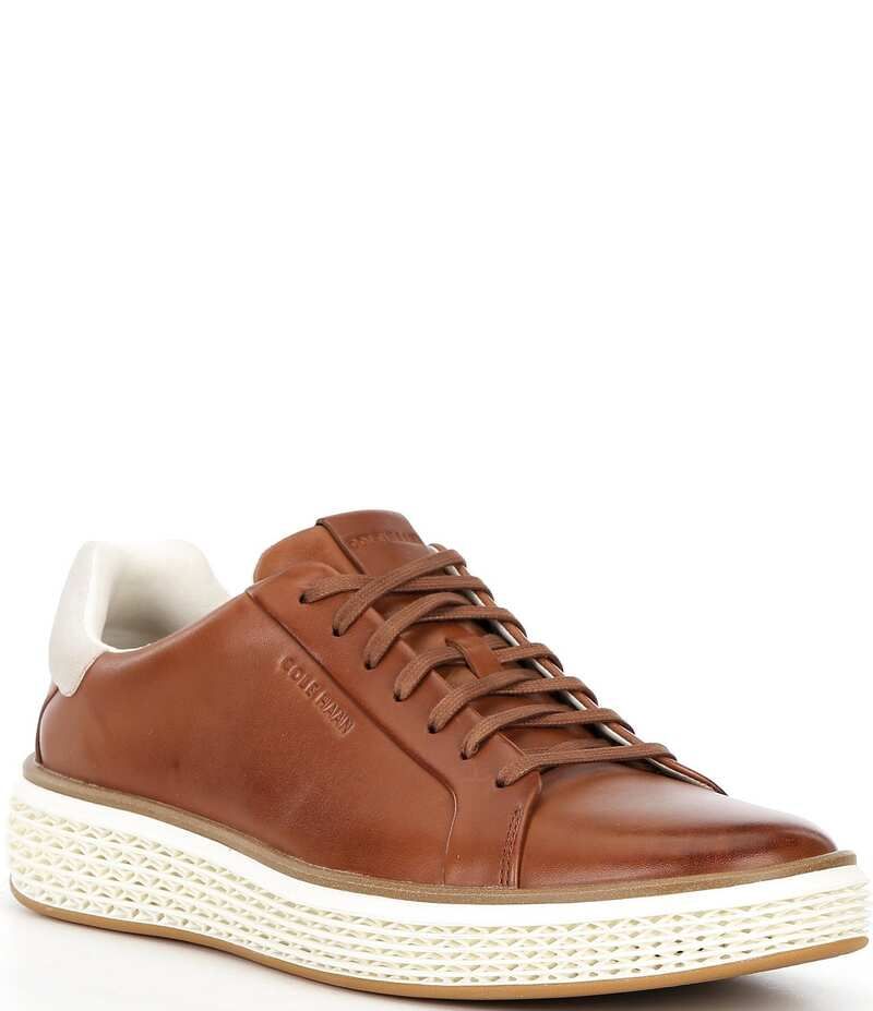 コールハーン メンズ シューズ スニーカー レザー Cole Haan Mens GrandPro Court SKYWEAVE Leather Sneakers British TanIvoryIv