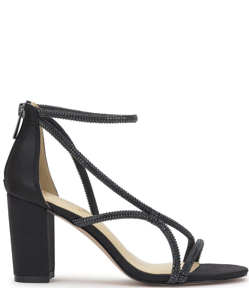 ジェシカシンプソン レディース シューズ サンダル Jessica Simpson Shiny Rhinestone Strappy Dress Sandals Black ブラック