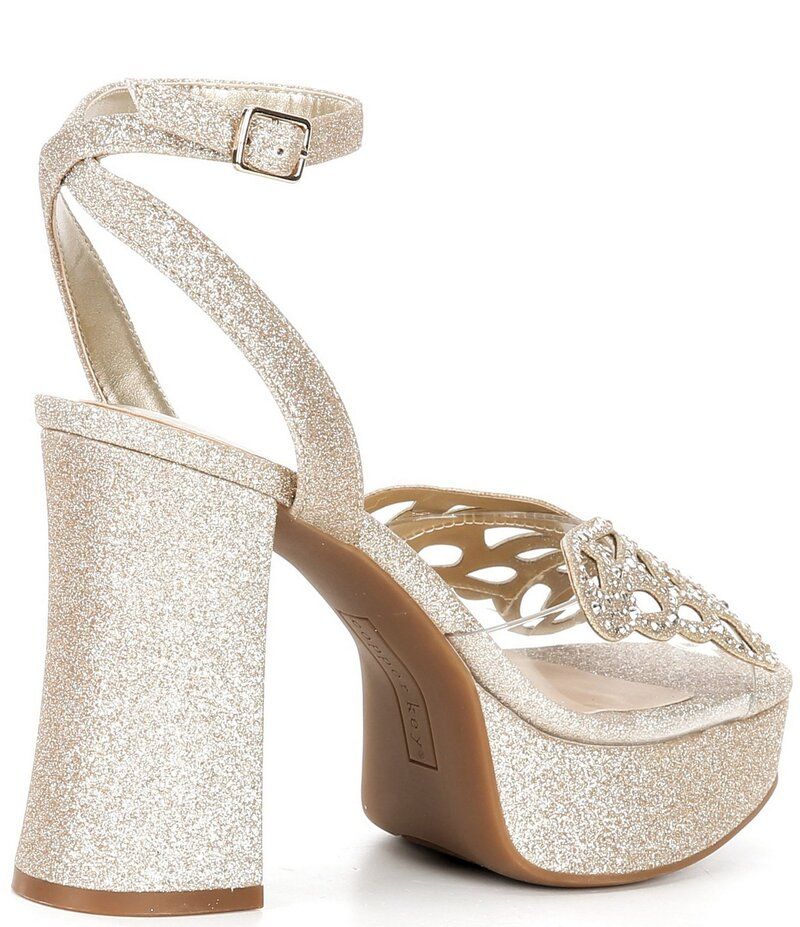 カッパーキー レディース シューズ サンダル プラットフォーム Copper Key Marigold Butterfly Rhinestone Platform Dress Sandals Sand