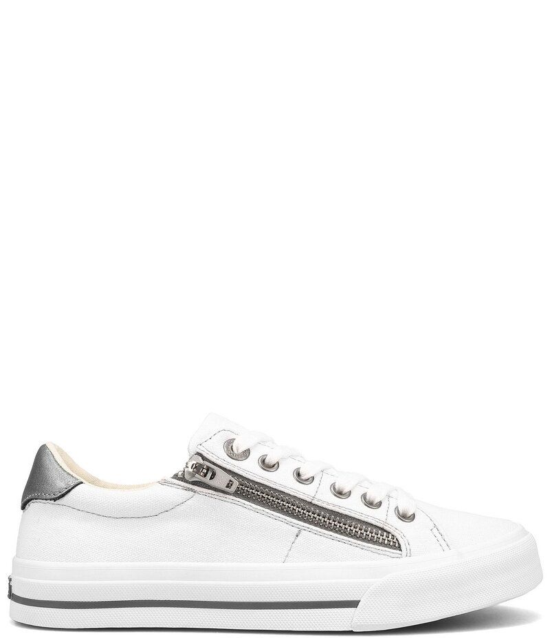 タオスフットウェア レディース シューズ スニーカー オックスフォード Taos Footwear ZSoul Canvas Oxford Zip Detail Sneakers White Pewt