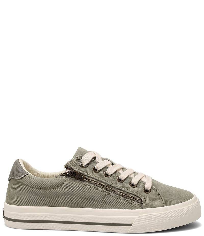 タオスフットウェア レディース シューズ スニーカー オックスフォード Taos Footwear ZSoul Canvas Oxford Zip Detail Sneakers SageOlive