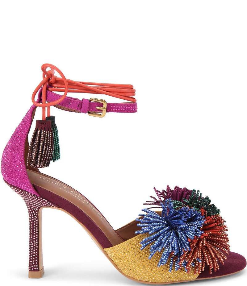 カートジェイガーロンドン レディース シューズ サンダル ラップワンピースエード アンクル Kurt Geiger London Suedembellished PomPom Tassel Ankle