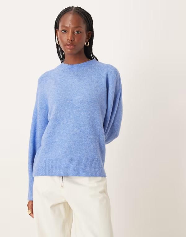 ジェイディーワイ レディース アウター ニット・セーター JDY dropped shoulders knit sweater LIGHT BLUE ブルー