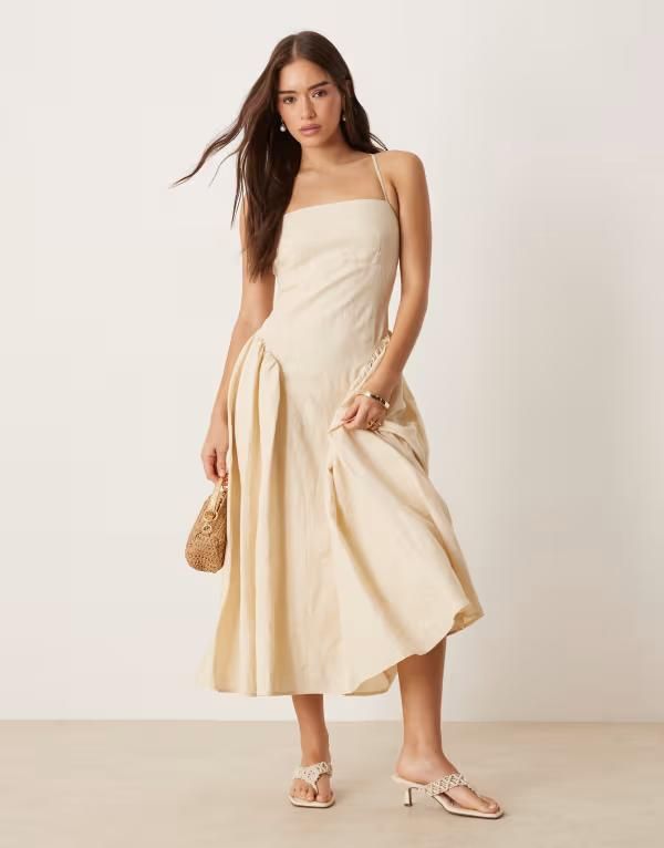 ノーバディーズ チャイルド レディース トップス ワンピース ミディワンピース ミディ Nobodys Child Lupin structured midi dress in stone Stone