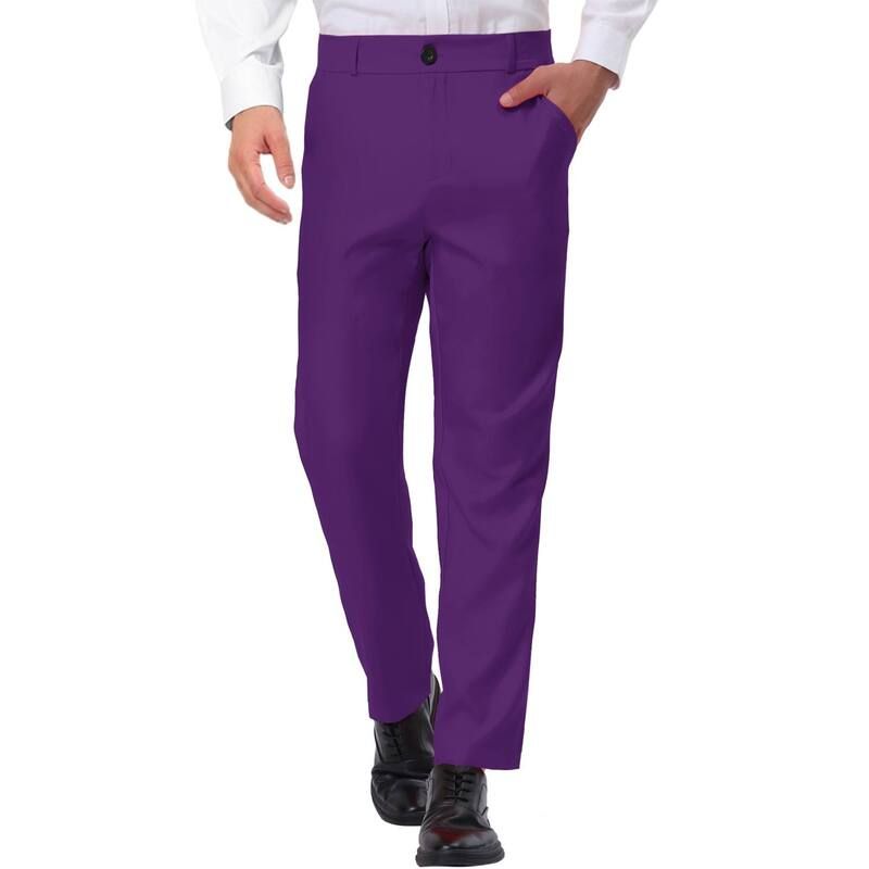 Lars Amadeus メンズ ボトムス カジュアルパンツ Lars Amadeus Mens Dress Business Pants Classic Fit Flat Front Suitrou
