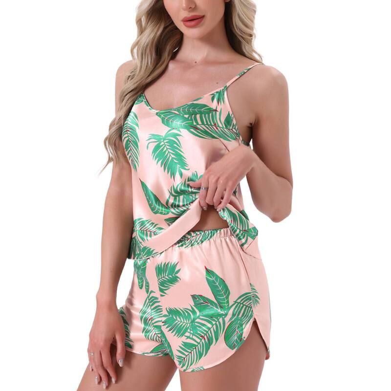 cheibear レディース アンダーウェア ナイトウェア ショートパンツ サテン シルク cheibear Womensilky Satin Pajamasets Cami Shortsetslee 7,685円