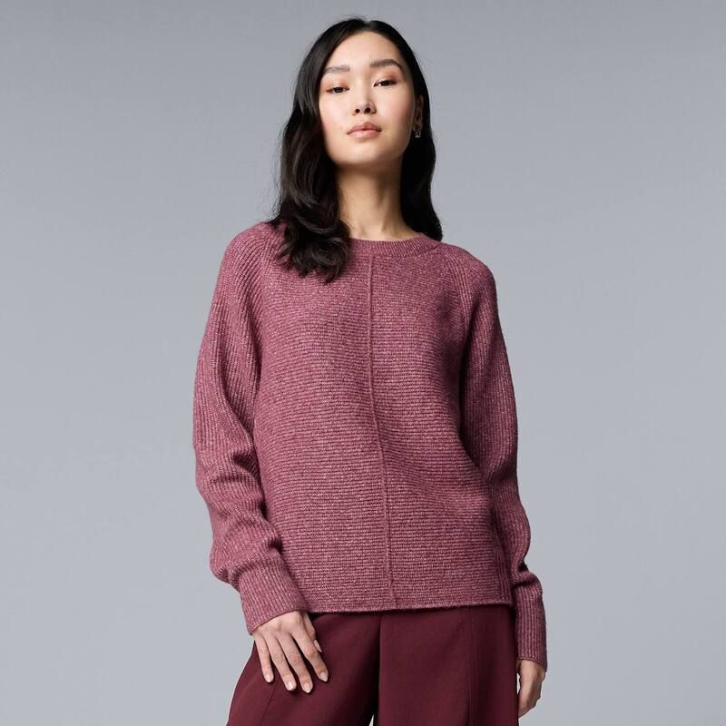 ヴェラウォン レディース アウター ニット・セーター クルーネック Womensimply Vera Wang Crewneck Pullover Sweater Maiden Mauve