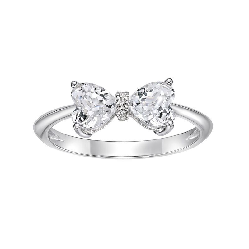 Gemminded レディース アクセサリー リング Gemminded Sterling Silver HeartShaped White Topaz Diamond Accented Ring S
