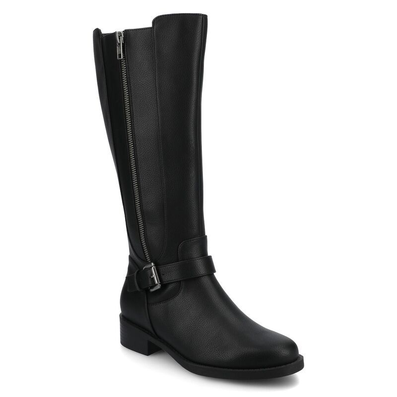ジャーニー レディース シューズ ブーツ・レインブーツ Journee Yasmina Womens Buckle Detail KneeHigh Boots Black ブラック
