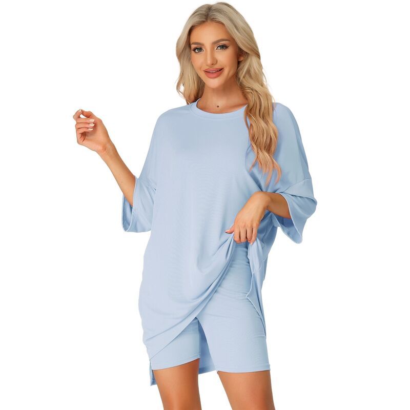 cheibear レディース アンダーウェア ナイトウェア Tシャツ ショートパンツ cheibear Womens 2 Piece Lounge Sets Outfits Tshirt Shorts