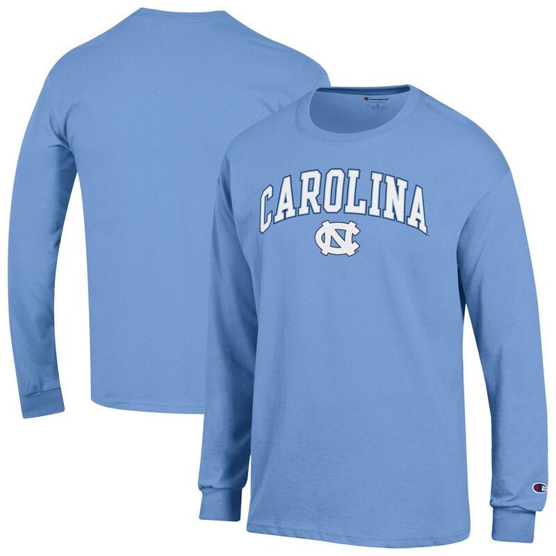 チャンピオン メンズ トップス Tシャツ ロゴ ヒール MensChampion Carolina Blue North Carolina Tar Heels Arch Over Logo Long 10,426円