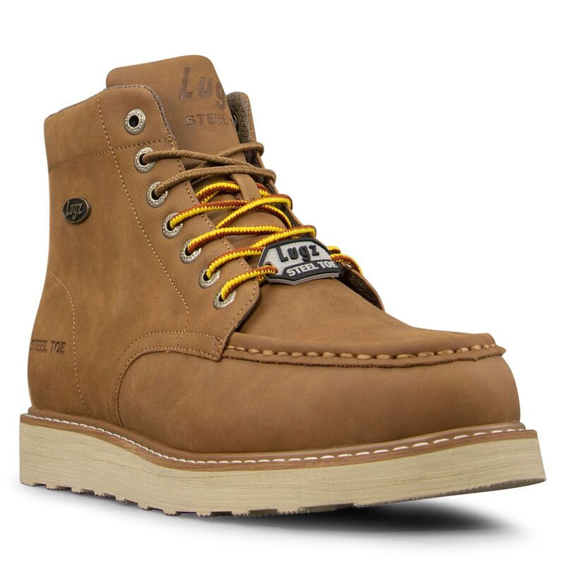 ラグズ メンズ シューズ ブーツ・レインブーツ Tシャツ Lugz Monterey Steel Toe Wide Mens Walking Boots Dark Cashew Cream クリーム