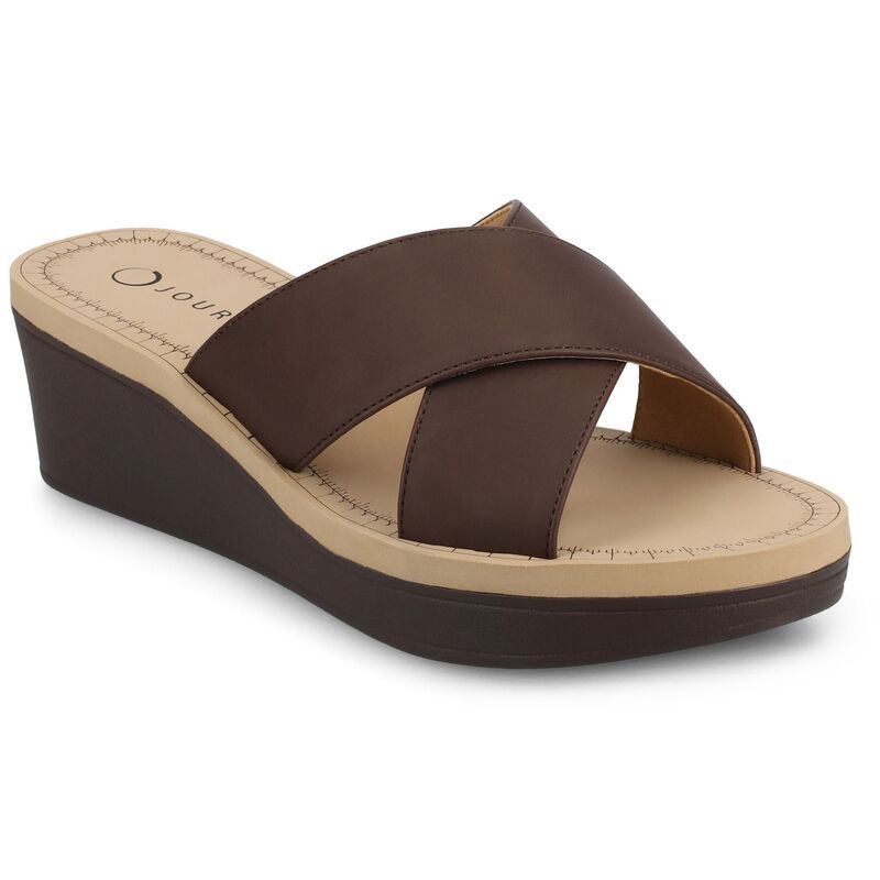 ジャーニー レディース シューズ サンダル プラットフォーム Journee Collection Biara Womenslip On Platform Wedge Sandals Brown ブラ 11,535円
