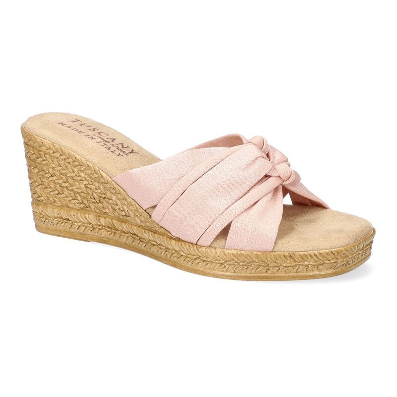 イージーストリート レディース シューズ サンダル Easy Street Ghita Tuscany Womens Wedge Sandals Blush Crepe ブラッシュ
