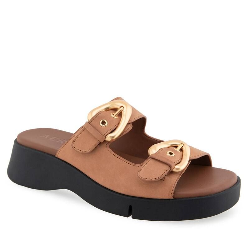 エアロソールズ レディース シューズ サンダル ヒール Aerosoles Faith Womens Block Heeled Slide Sandals Tan タン