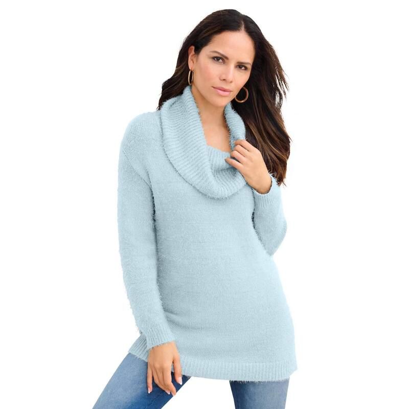 ロアマンズ レディース アウター ニット・セーター プラスサイズ Roamans Womens Plusizeyelash Cowl Neck Sweater Pale Blue ブルー 19,110円