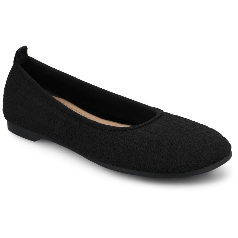ジャーニー レディース シューズ サンダル ニット Journee Aria Womens Knit Round Toe Flats Black ブラック