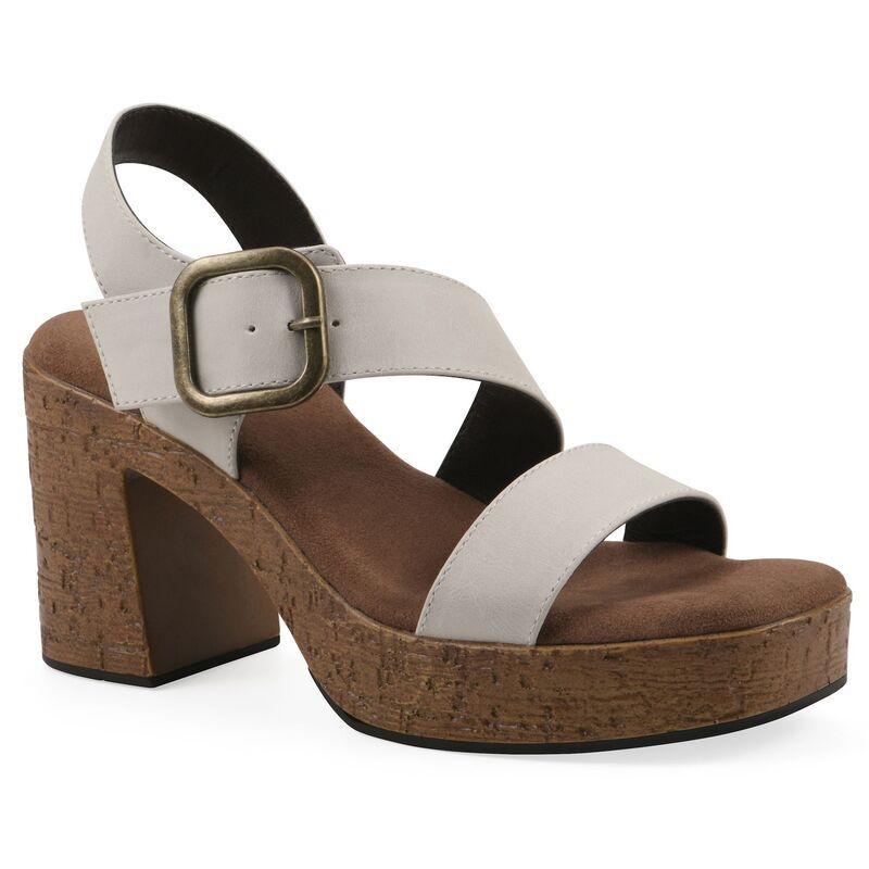 ホワイトマウンテン レディース シューズ サンダル プラットフォーム White Mountain Womens Barb Platform Sandals Cream Burnished クリーム