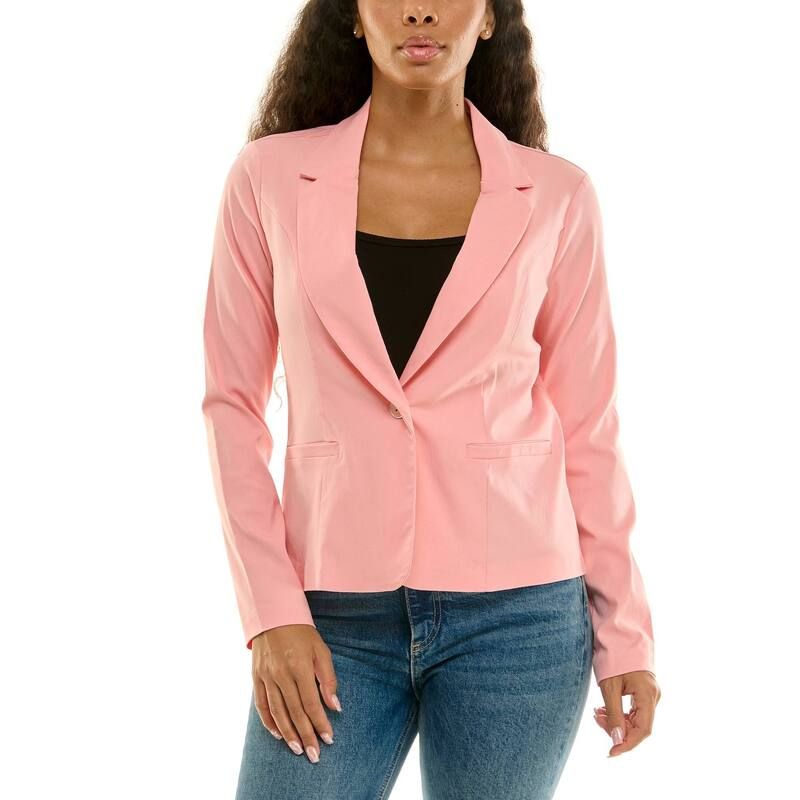 ニナレオナルド レディース アウター ジャケット・ブルゾン クロップド ブレザー Womens Nina Leonard Long Sleeve Cropped Blazerose Pink ピンク